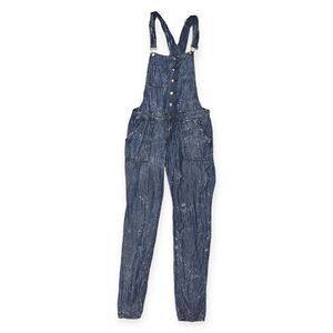 Harmony +‎ Havoc Blue Acid Wash Pullover Overalls Women's Size Medium
